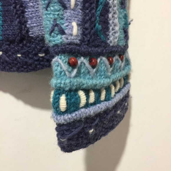 NEWARI HAND KNIT CARDIGAN SWEATERS SIZE XL - Picture 7 of 8